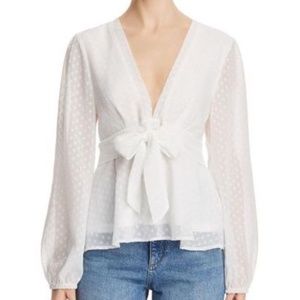 Women's White Hotty Tie - Waist Clip Dot Top